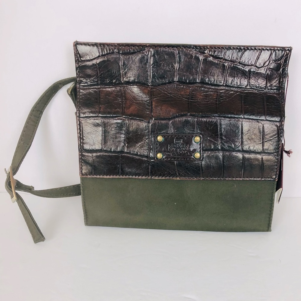 Rowallan Olive and Brown Crossbody Utility Bag NWT